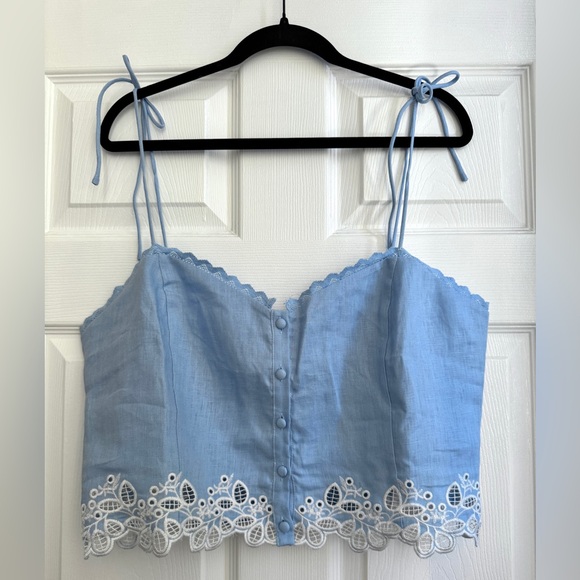 ASTR the Label Kiya Eyelet-Trim Crop Top, Size XL - NWT - Picture 2 of 9